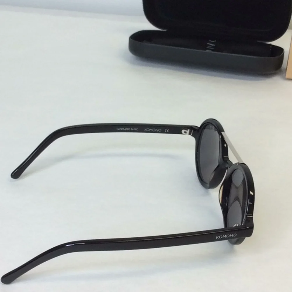KOMONO sunglasses glossy black round NEW vivien